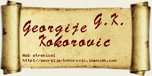 Georgije Kokorović vizit kartica